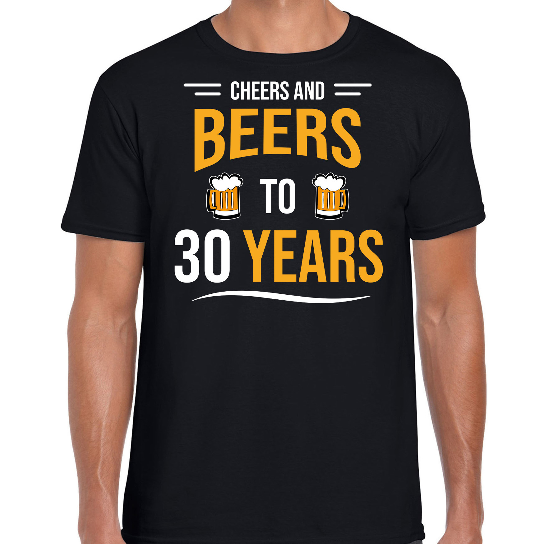 Cheers and beers 30 jaar verjaardag cadeau t-shirt zwart voor heren