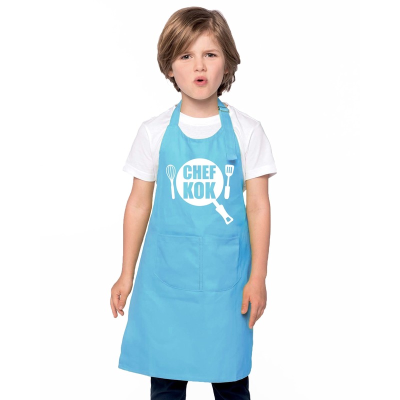 Chef kok keukenschort blauw kinderen