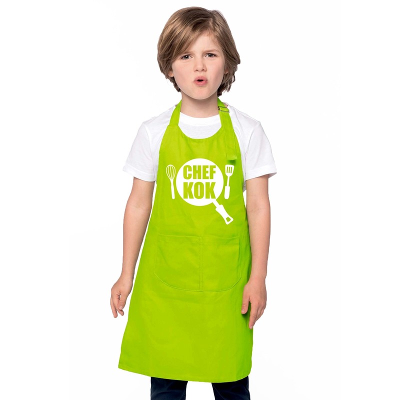 Chef kok keukenschort lime groen kinderen