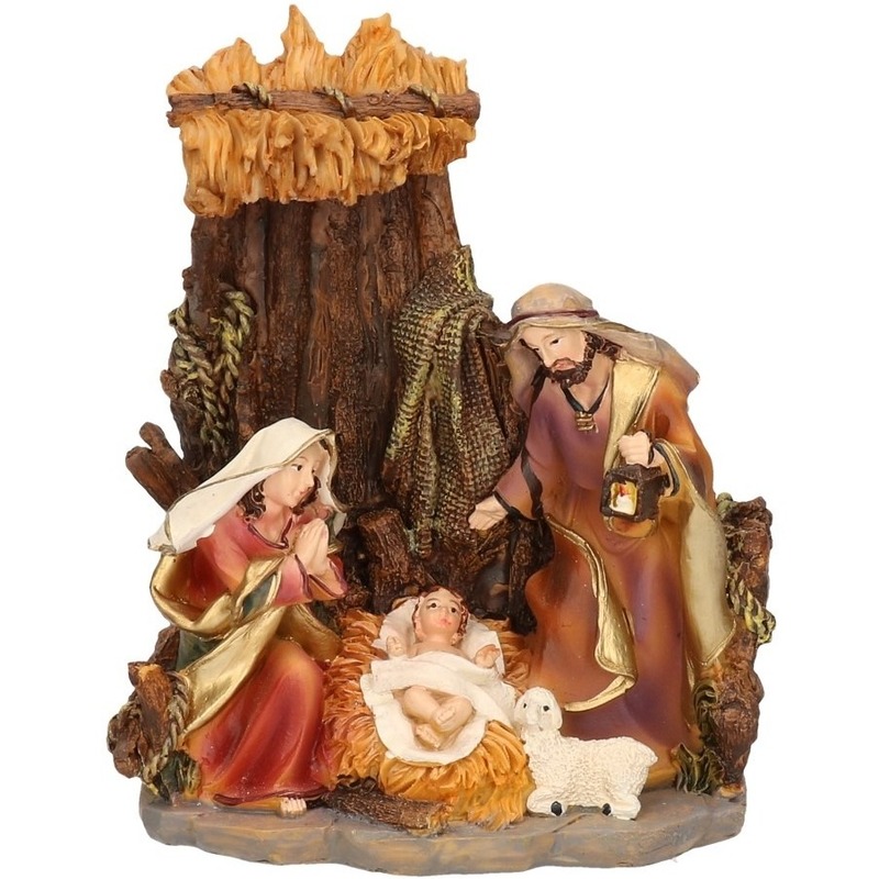 Christelijk kerstbeeldje geboorte jezus 16 cm