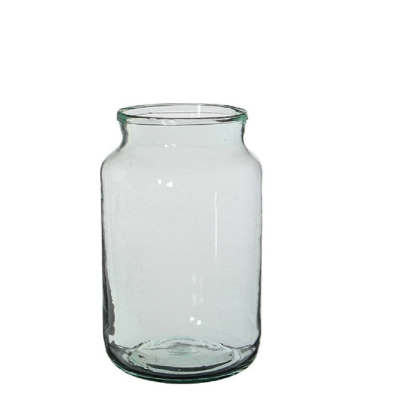 Cilinder vaas / bloemenvaas transparant glas 30 x 18 cm