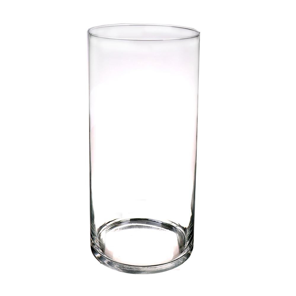 Cilinder vaas/vazen van glas 40 x 19 cm transparant