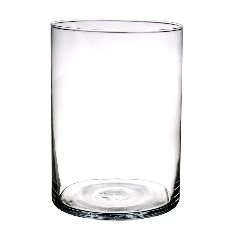 Cilinder vaas/vazen van glas D18 x H25 cm transparant