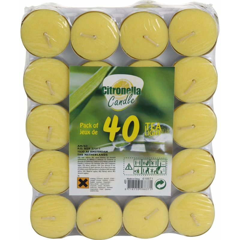 Citronella waxinelichtjes/theelichtjes 40 stuks
