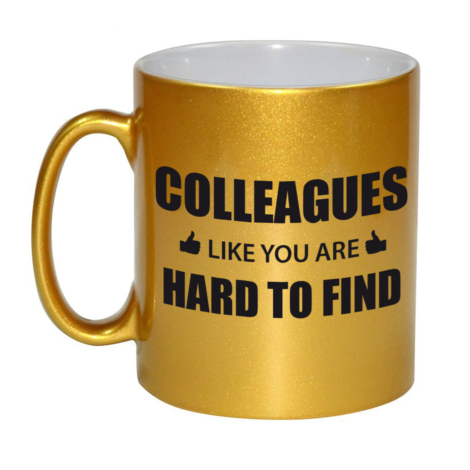 Collega cadeau mok / beker goud colleagues like you are hard to find