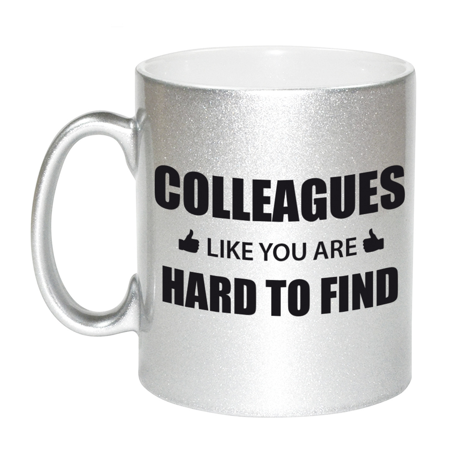 Collega cadeau mok / beker zilver colleagues like you are hard to find