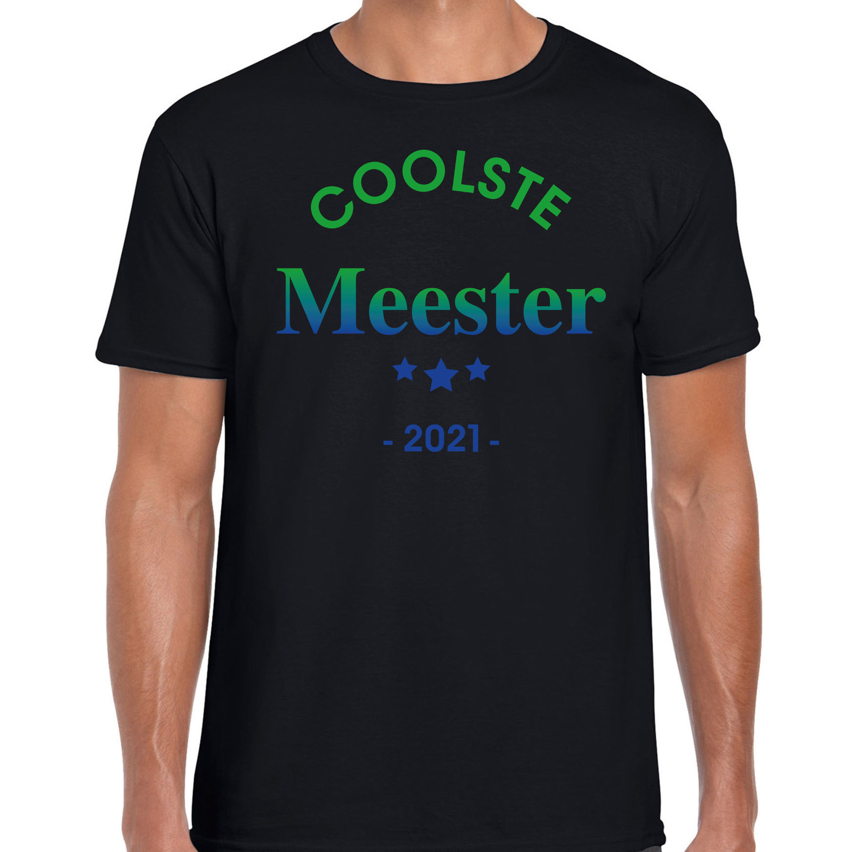 Coolste meester 2021 cadeau t-shirt zwart heren