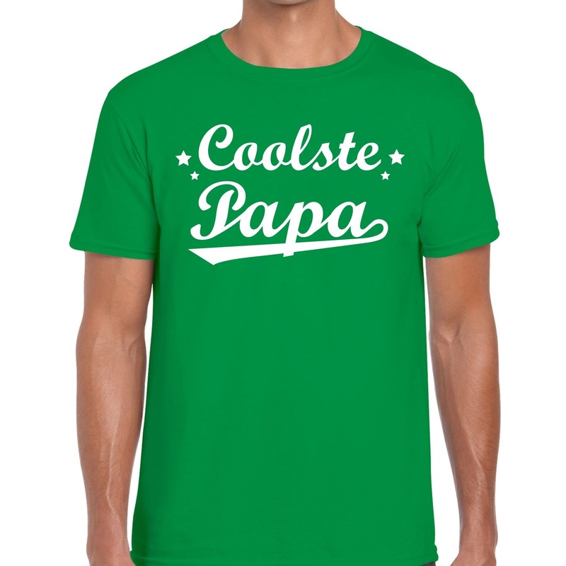 Coolste papa cadeau t-shirt groen voor heren