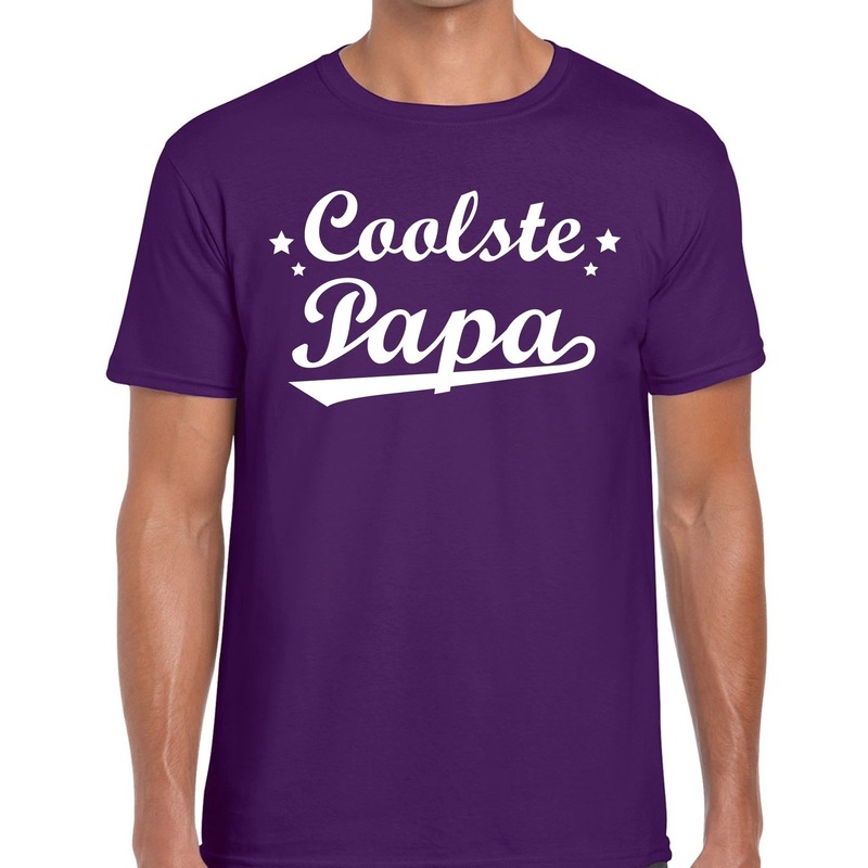 Coolste papa cadeau t-shirt paars voor heren