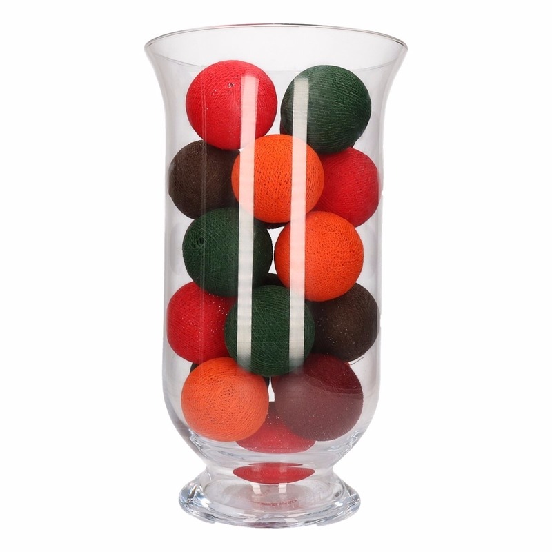 Cotton balls in herfst kleuren inclusief vaas
