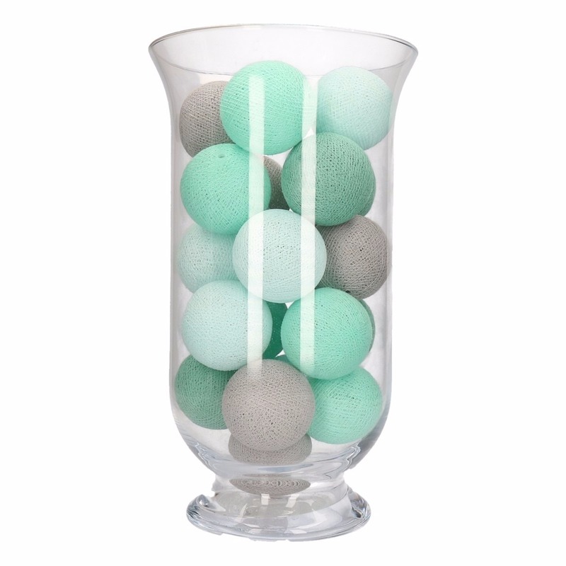 Cotton balls mint inclusief vaas
