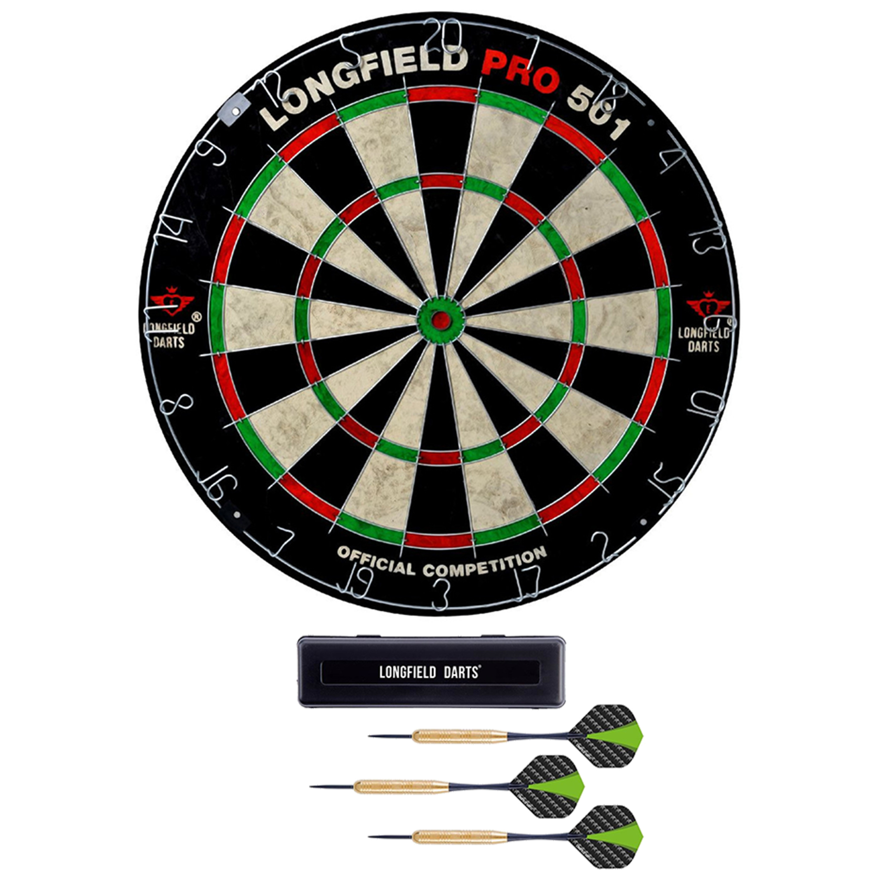Dartbord Longfield professional 45.5 cm met 3x goede kwaliteit dartpijltjes