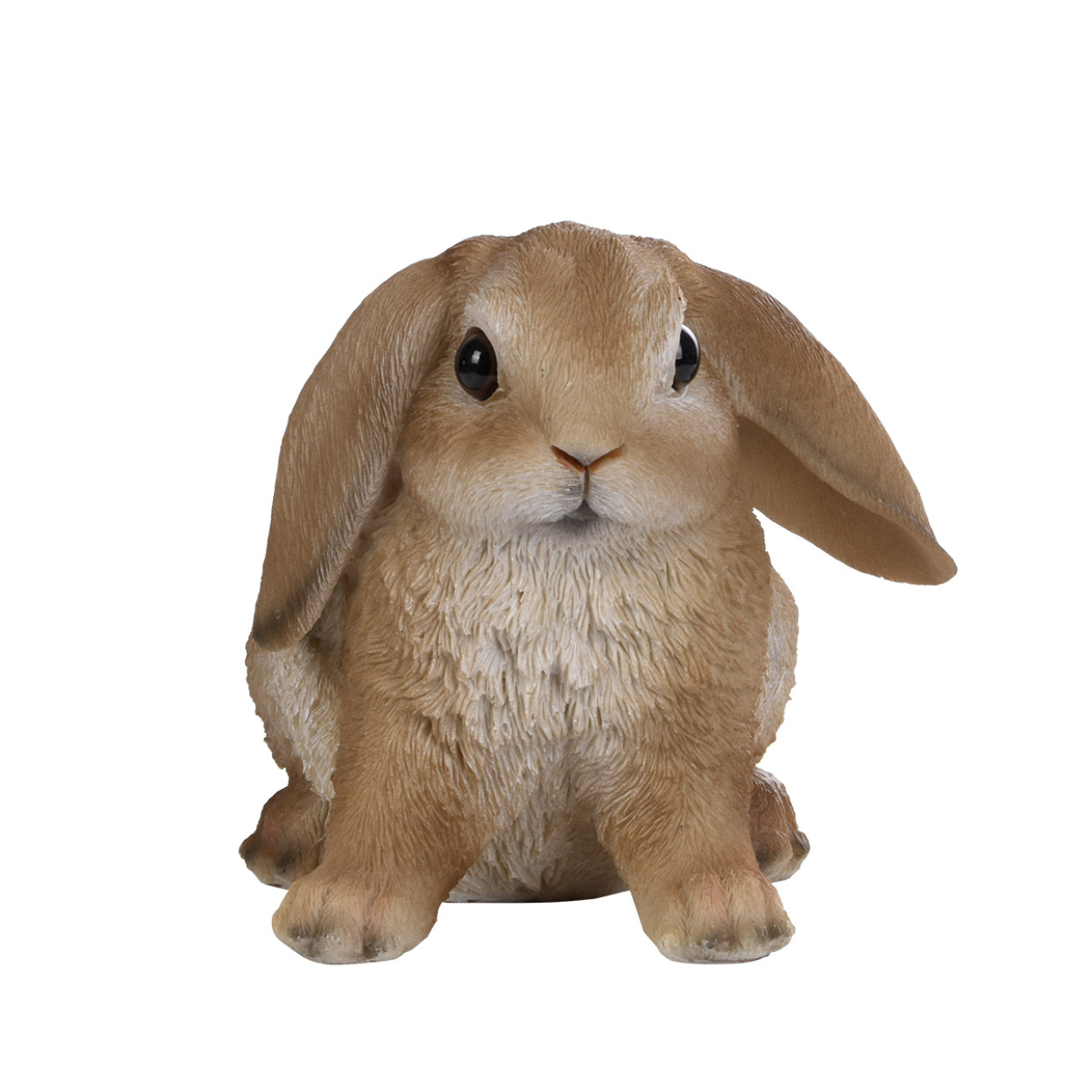 Decoratie dieren beeldje bruin Hangoor konijn 15 cm