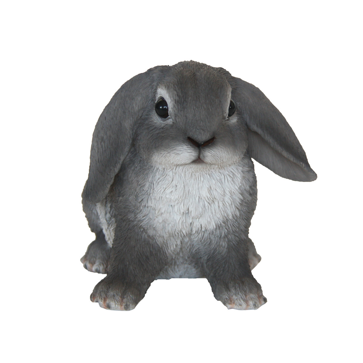 Decoratie dieren beeldje grijs Hangoor konijn 15 cm