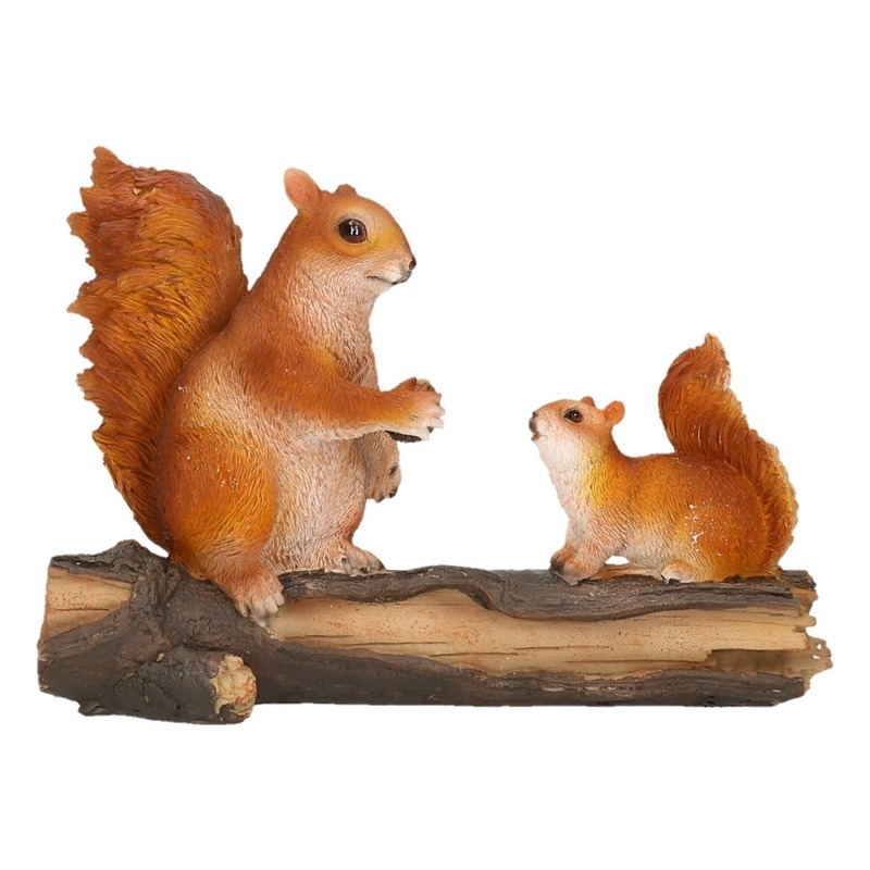 Decoratie eekhoorntjes 24 x 10 x 18 cm