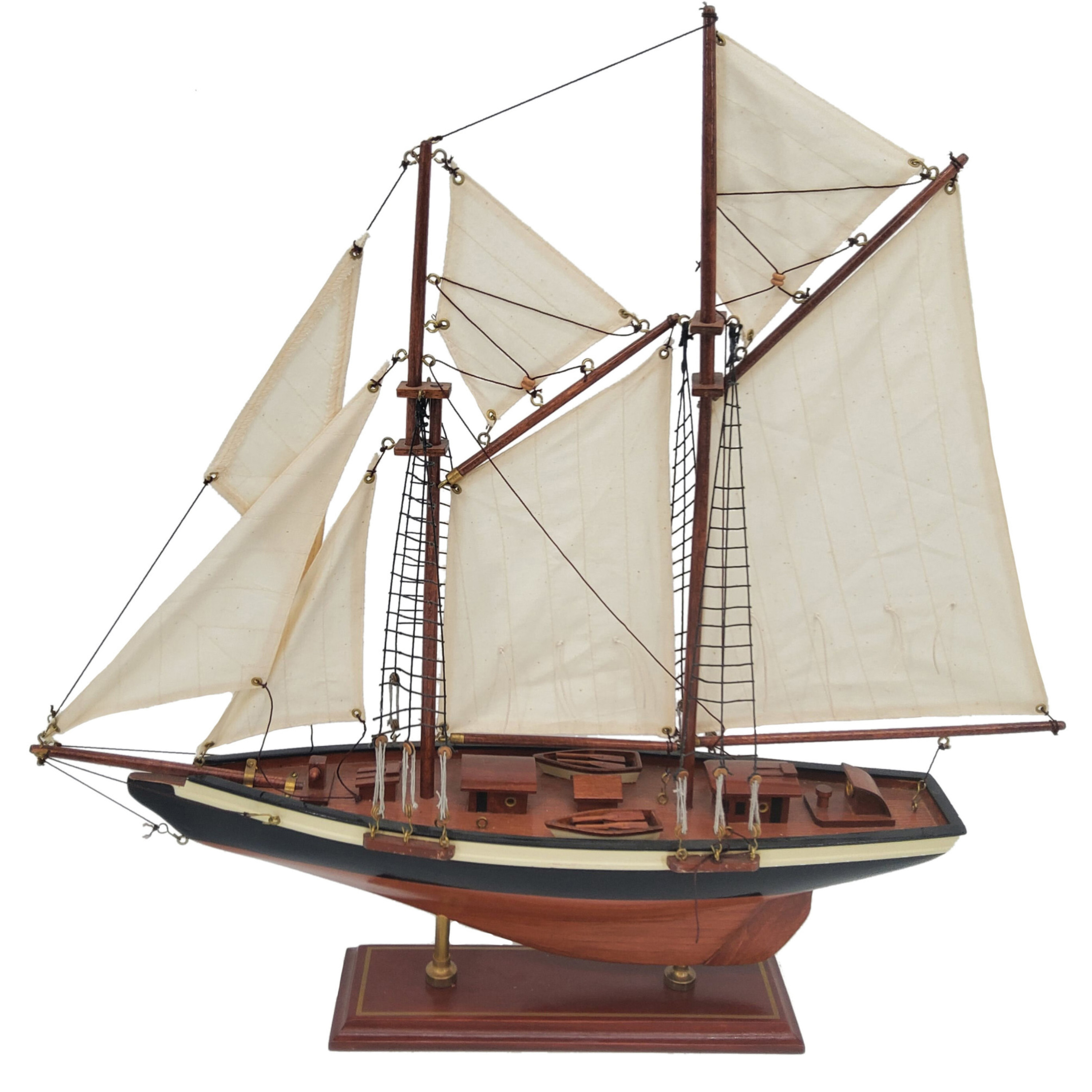 Decoratie houten model tweemaster zeilschip 50 cm