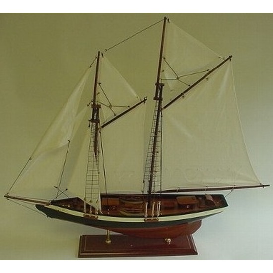 Decoratie houten model tweemaster zeilschip 74 cm
