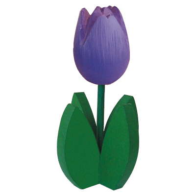 Decoratie houten paarse tulpen