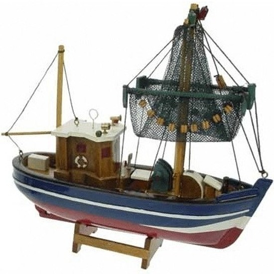 Decoratie vissersboot 24 cm