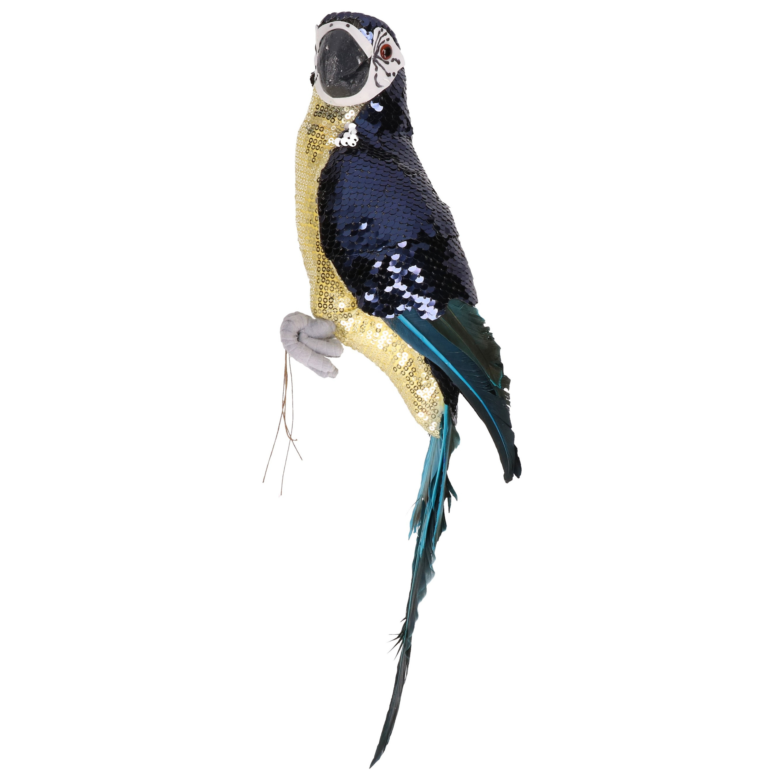 Decoratie vogel papegaai paars 40 cm Decoratie beeld-dierenbeeld
