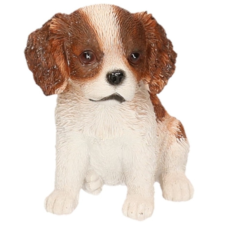 Dierenbeeld Cocker Spaniel hond bruin/wit 15 cm