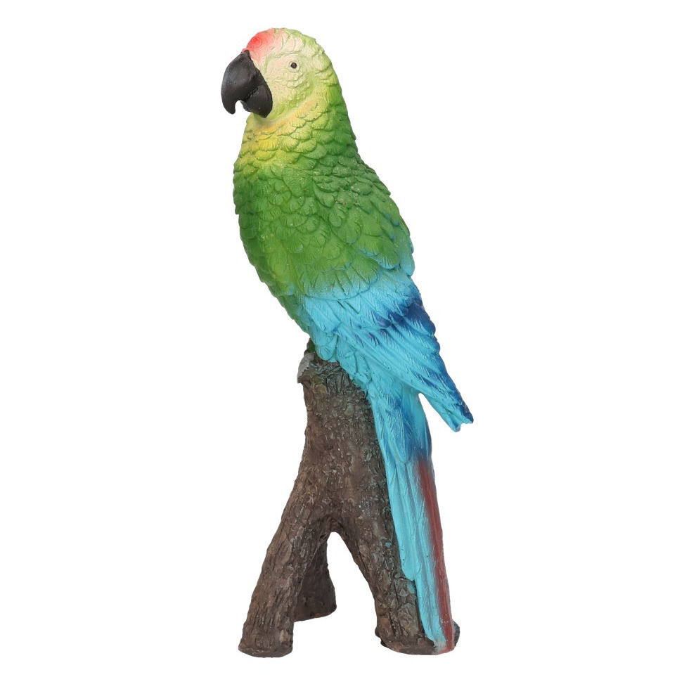 Dierenbeeld groene ara papegaai vogel 20 cm woondecoratie