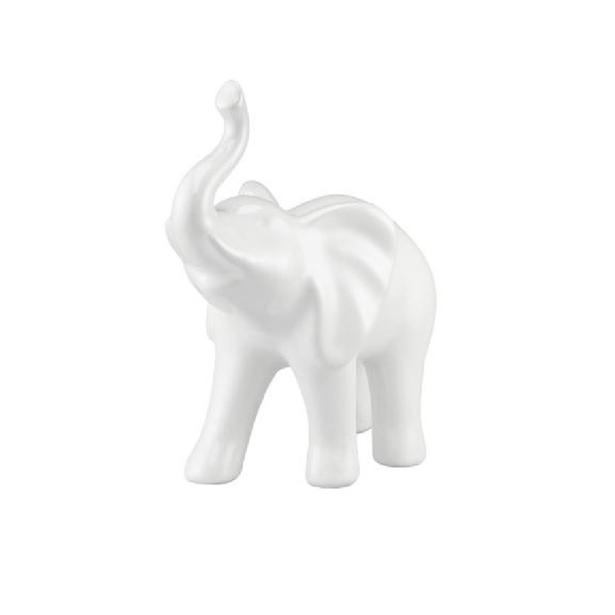Dierenbeeld olifant 14 cm wit van dolomiet