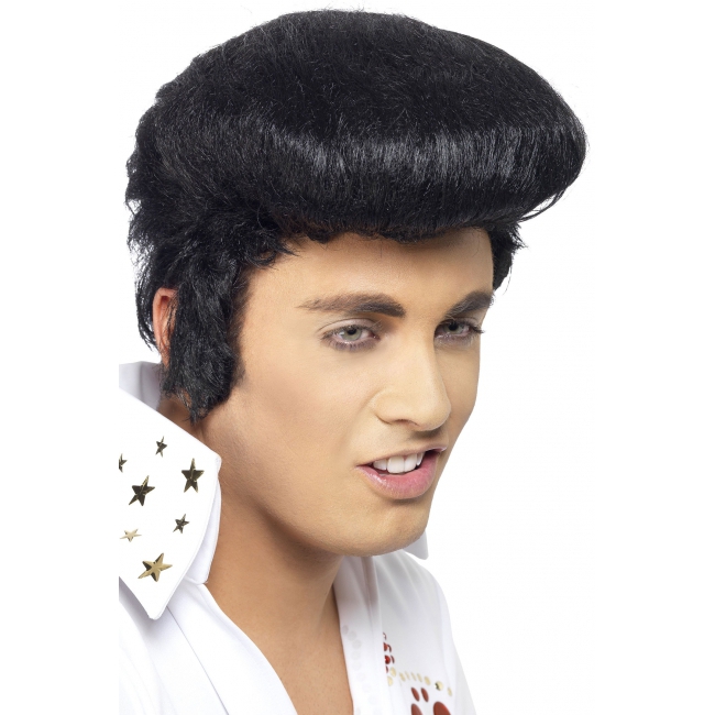 Elvis heren pruik met bakkenbaarden
