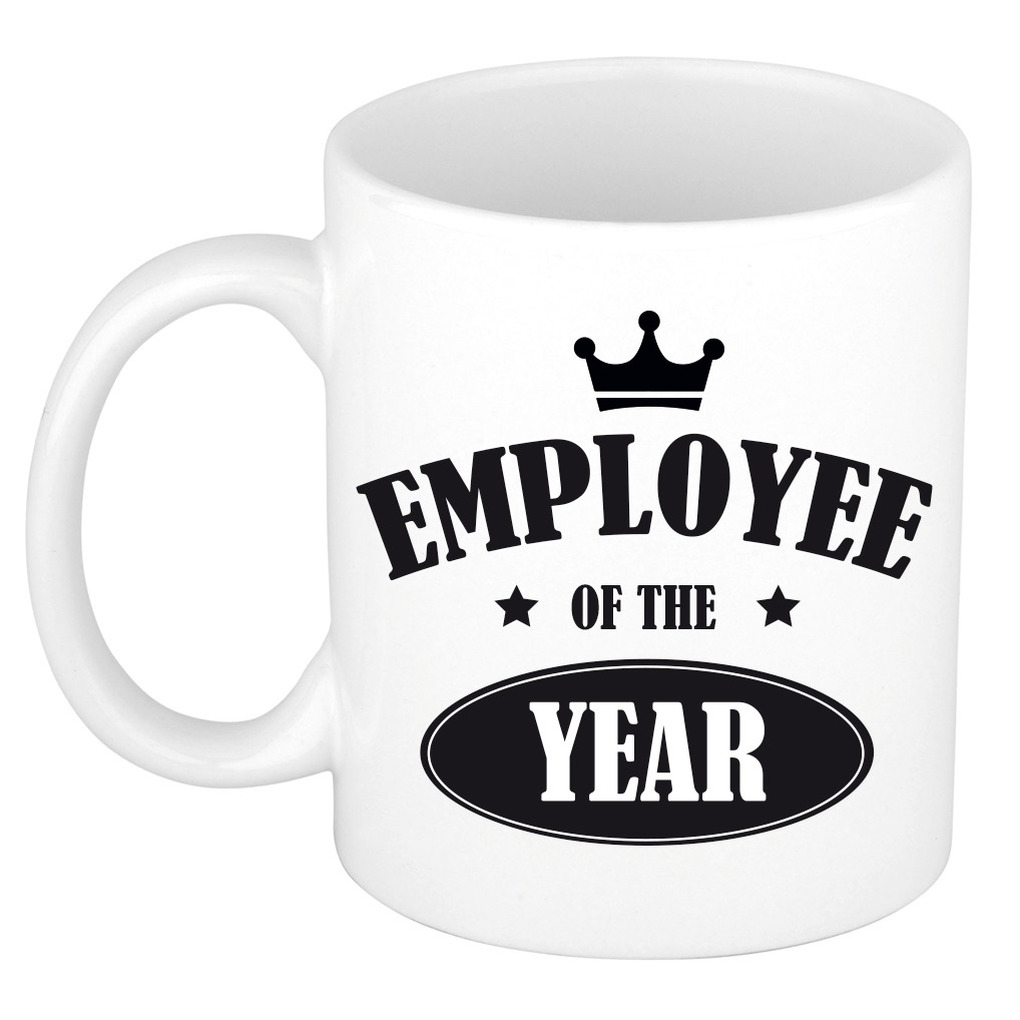 Employee of the year collega cadeau mok / beker wit