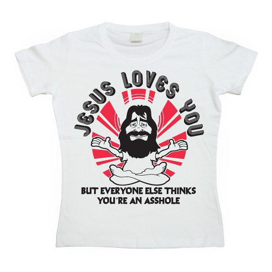 Feest shirt Jesus Loves You dames
