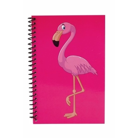 Flamingo notitieboekjes/schriftjes roze 18cm