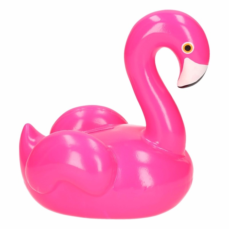 Flamingo spaarpot fuchsia 19 cm