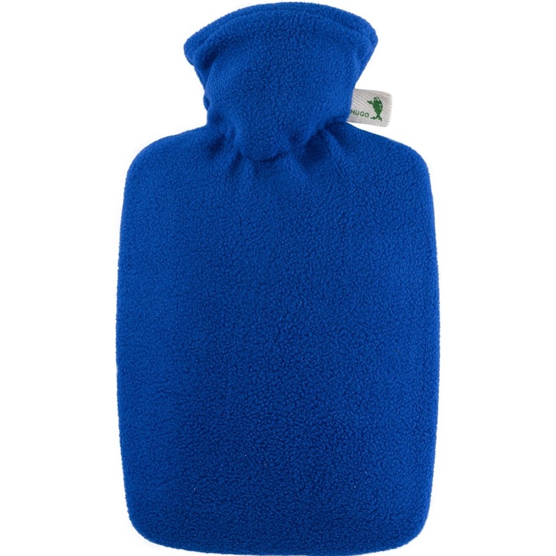 Fleece kruik blauw 1,8 liter met hoes