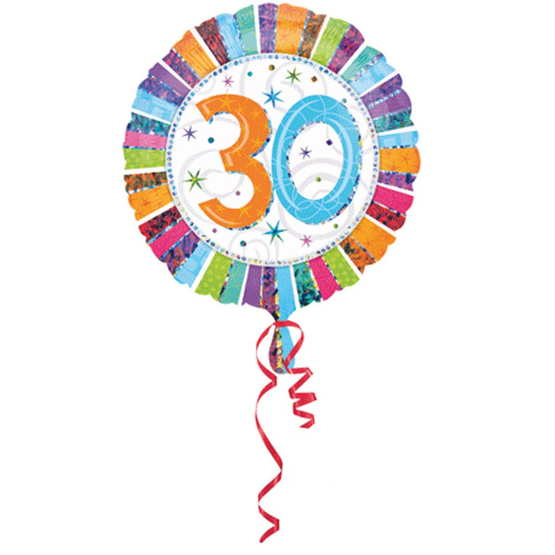 Folie ballonnen 30 jaar met helium