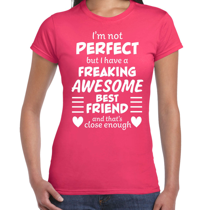 Freaking awesome Best friend / beste vriend cadeau t-shirt roze