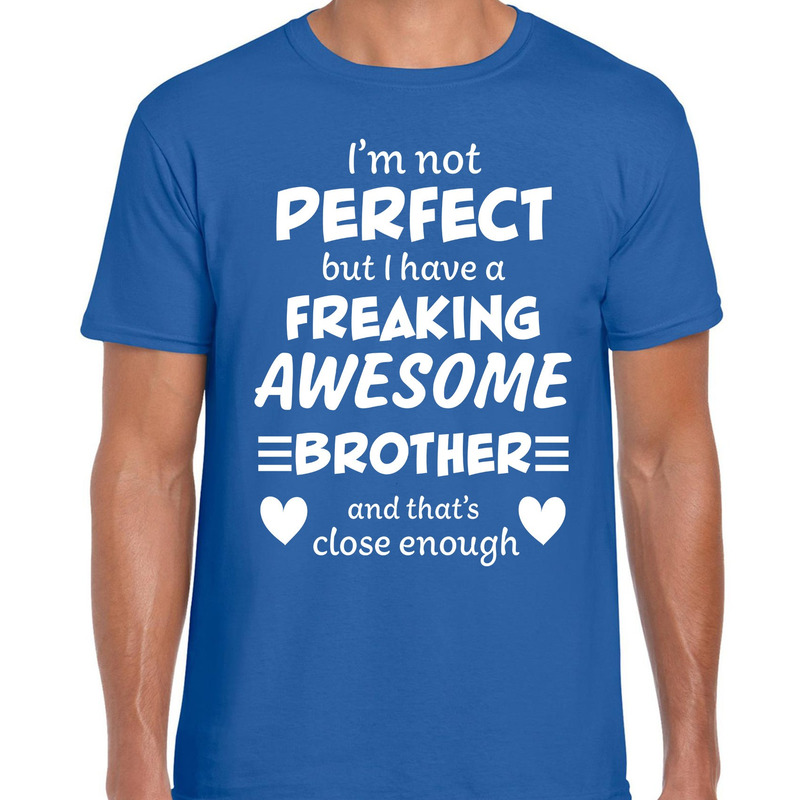 Freaking awesome Brother / broer cadeau t-shirt blauw heren