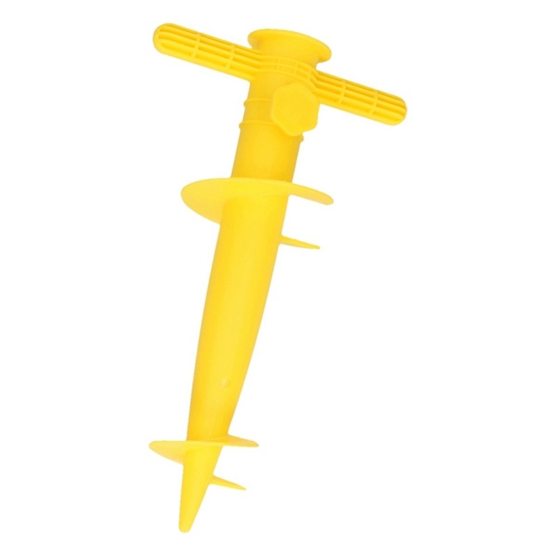 Gele strand parasolhouder / parasolboor/ parasolharing 30 cm