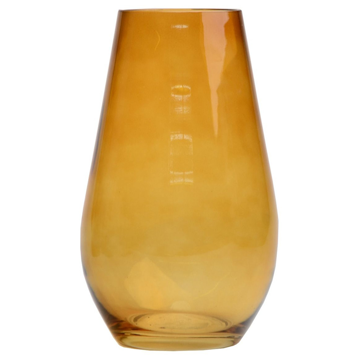 Glazen stijlvolle bloemenvaas amber D15 en H25 cm