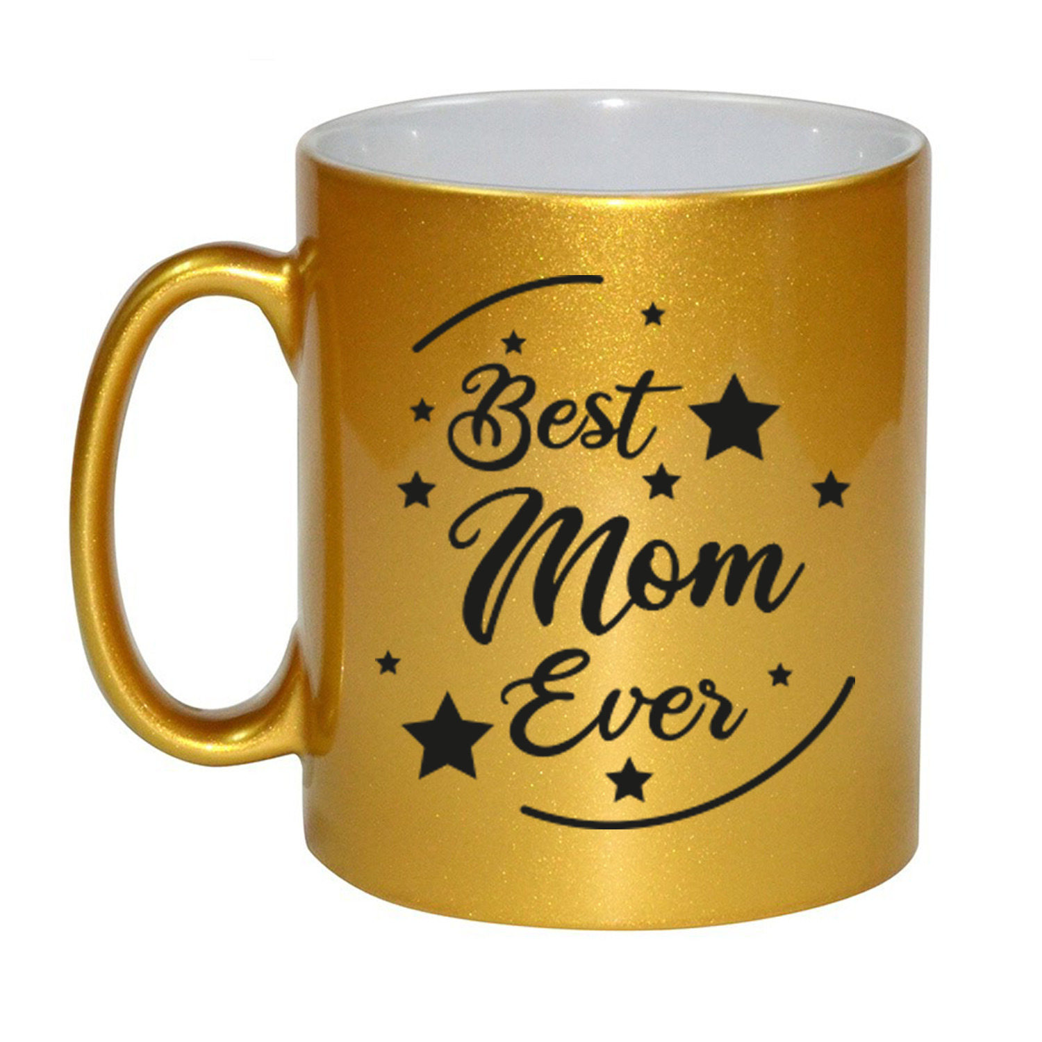 Gouden Best Mom Ever cadeau koffiemok / theebeker 330 ml