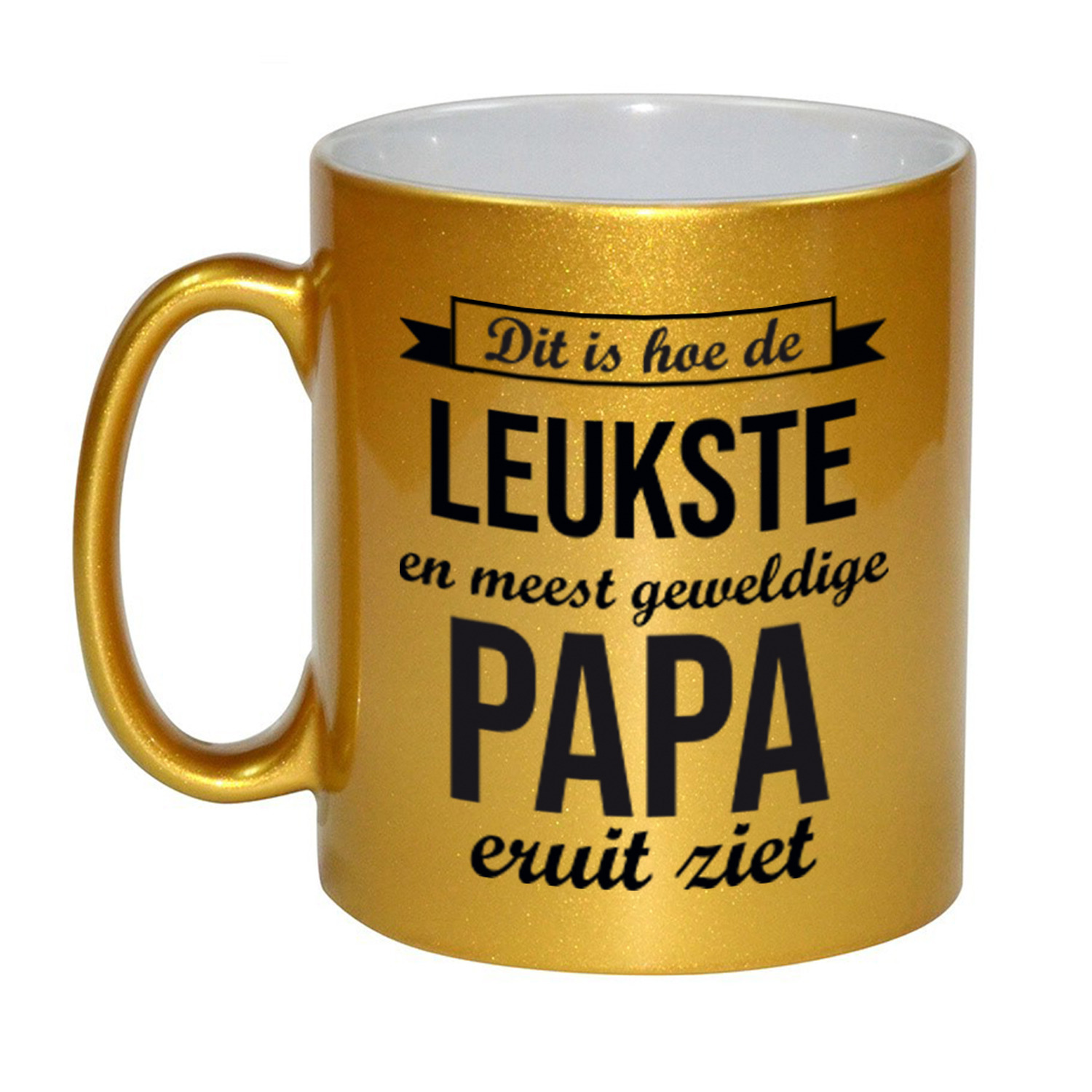 Gouden leukste en meest geweldige papa cadeau koffiemok / theebeker 330 ml