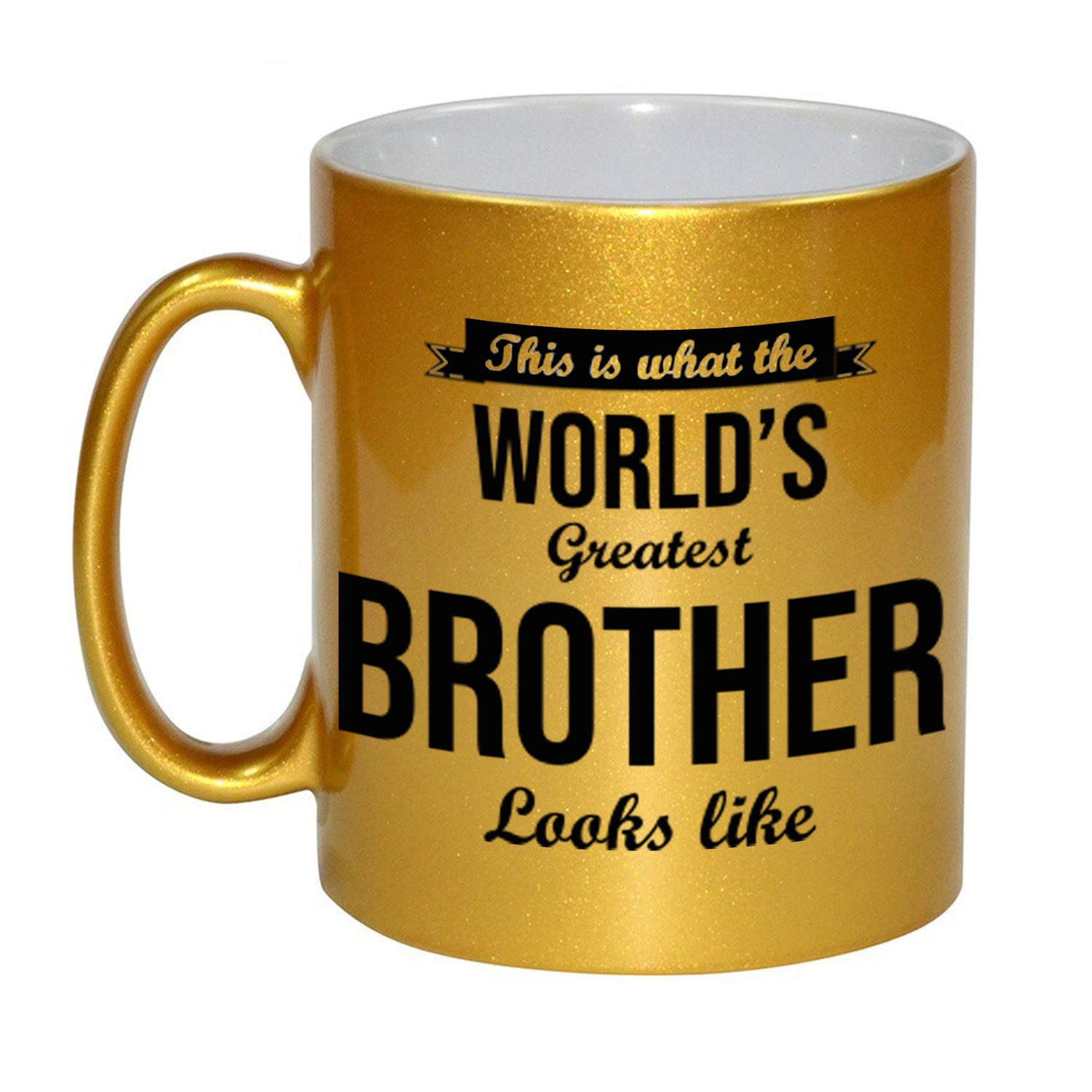 Gouden Worlds Greatest Brother cadeau koffiemok / theebeker 330 ml