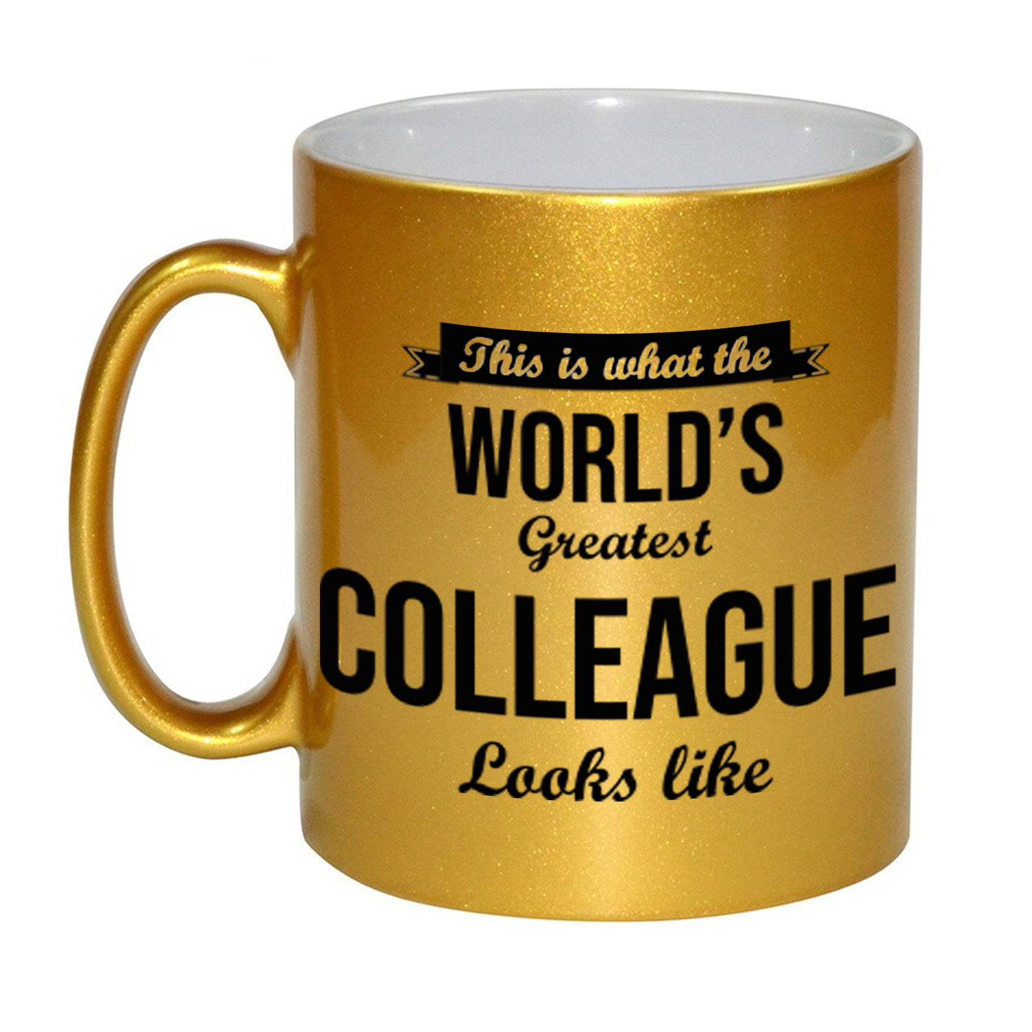 Gouden Worlds Greatest Colleague cadeau koffiemok / theebeker 330 ml