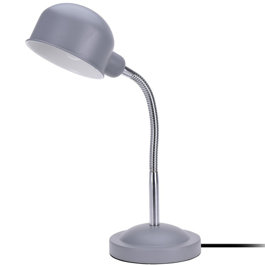 Grijze bureaulamp van mat metaal 45 cm