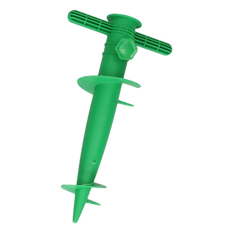 Groene strand parasolhouder / parasolboor/ parasolharing 30 cm