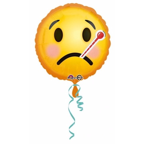 Helium ballon ziekte smiley 43 cm