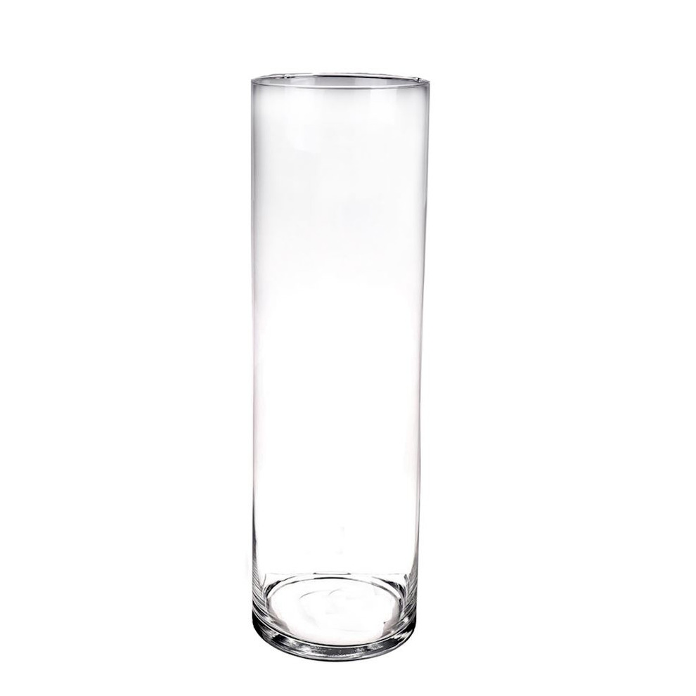 Hoge cilinder vaas/vazen van glas 50 x 15 cm