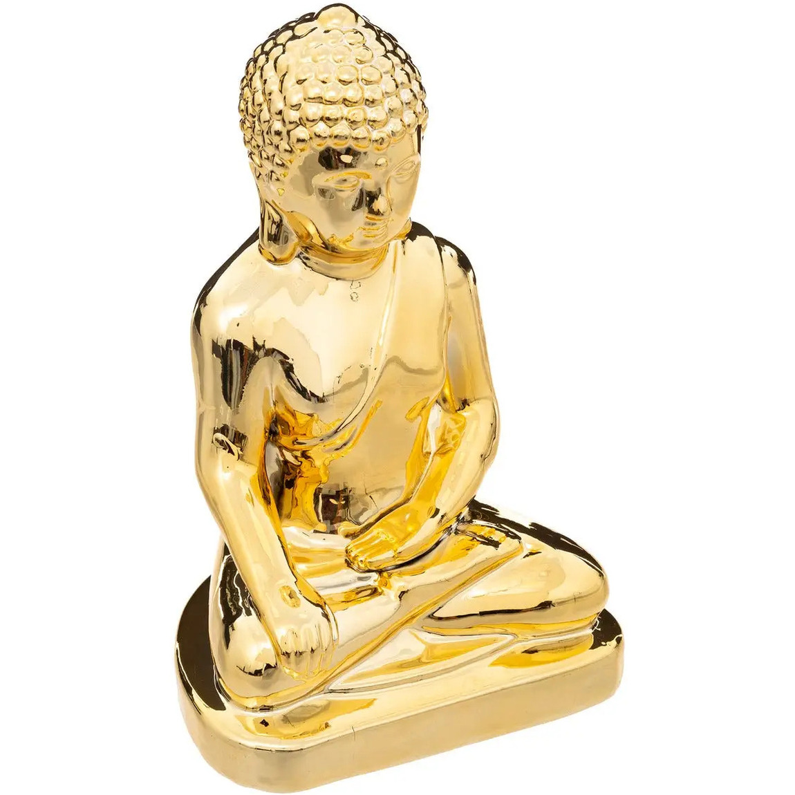 Home decoratie Boeddha beeld goud kleurig 16 x 25 cm voor binnen