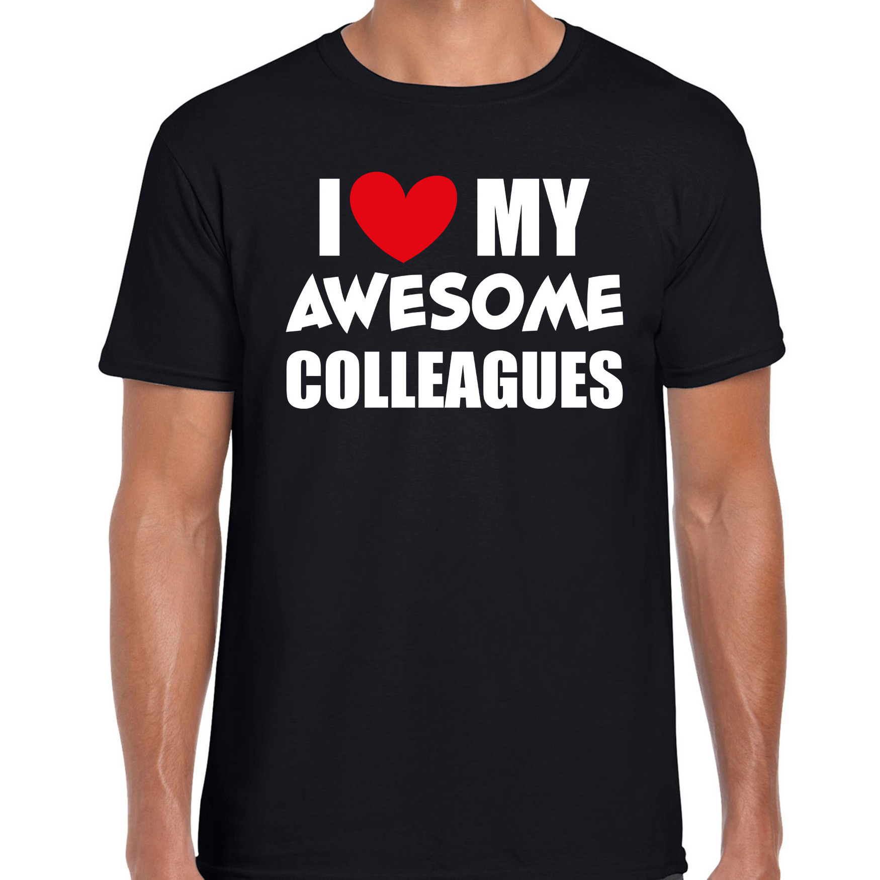 I love my awesome colleagues / collega cadeau t-shirt zwart heren