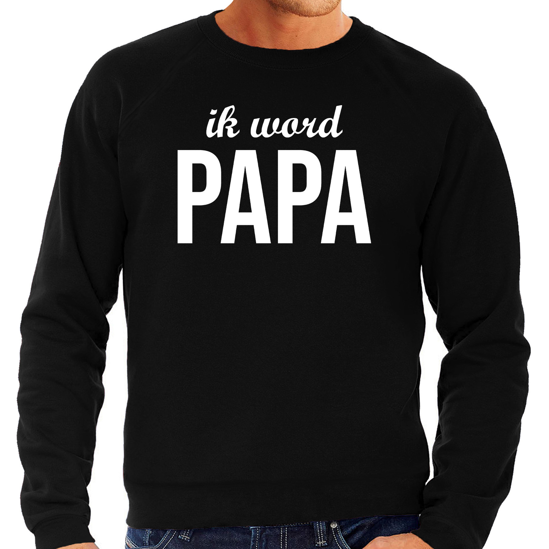 Ik word papa sweater / trui zwart voor heren - papa to be cadeau truien