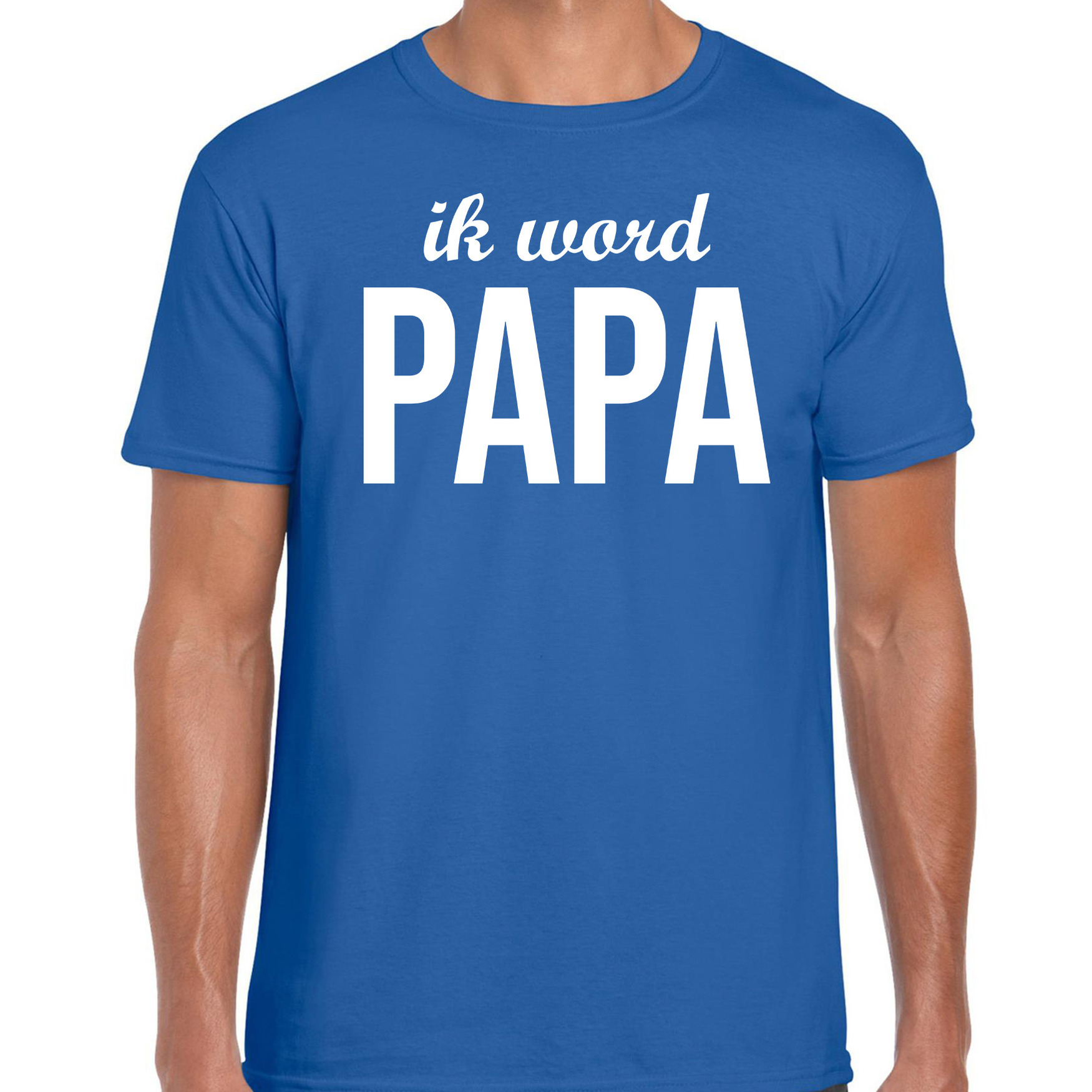 Ik word papa t-shirt blauw voor heren - papa to be cadeau shirt